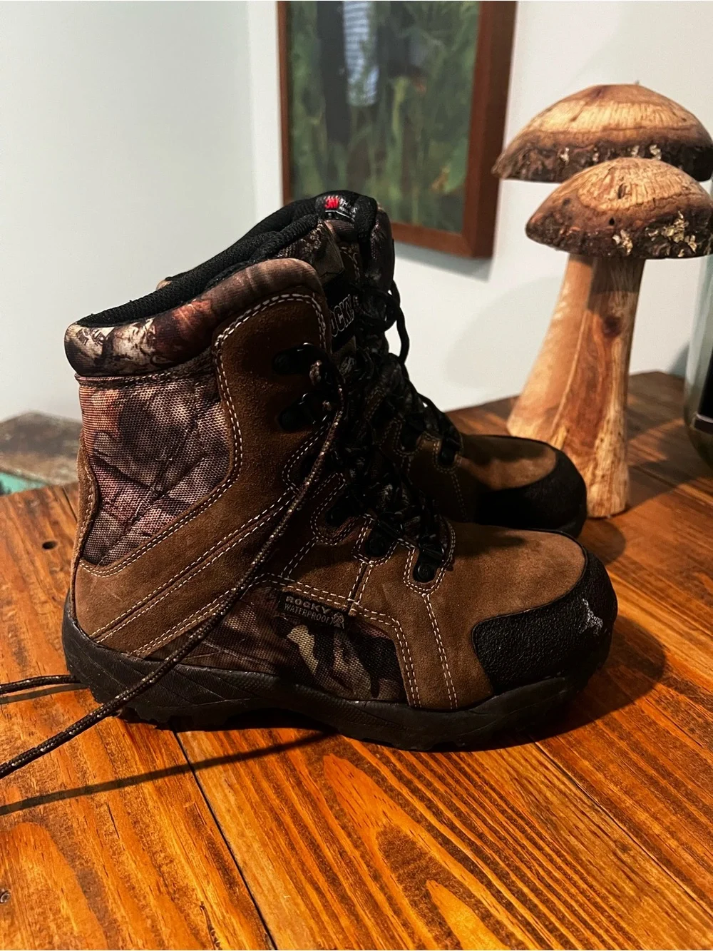 Rocky Brown and Black kids Outdoor Hunting Hiking Boots